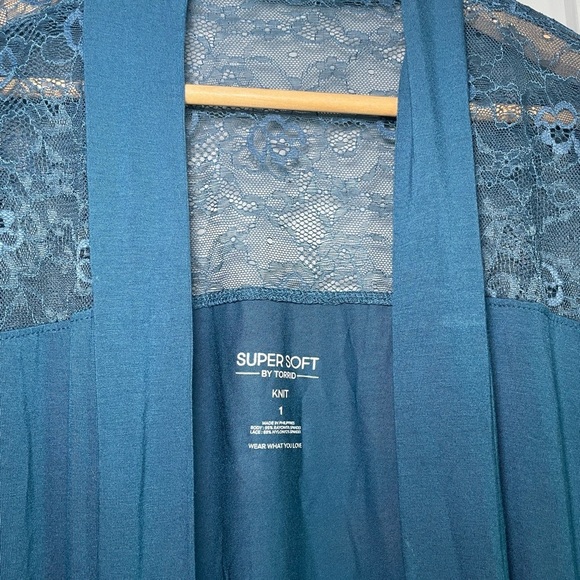 Torrid 1X Cardigan Sweater Long Open Lace Spring Lightweight Pockets Str… - Picture 14 of 14